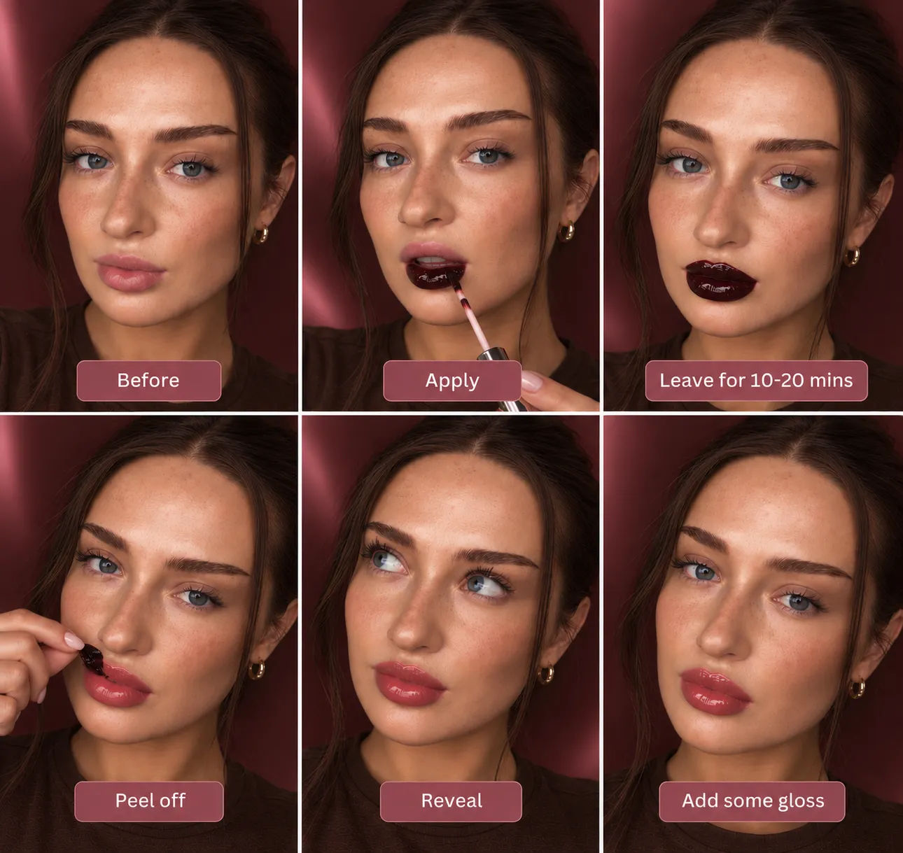 FYP Peel-Off Lip Stain — step by step application guide